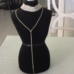 Elegant Gold and Silver Color Women's Rhinestone Necklace *